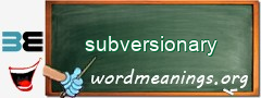 WordMeaning blackboard for subversionary